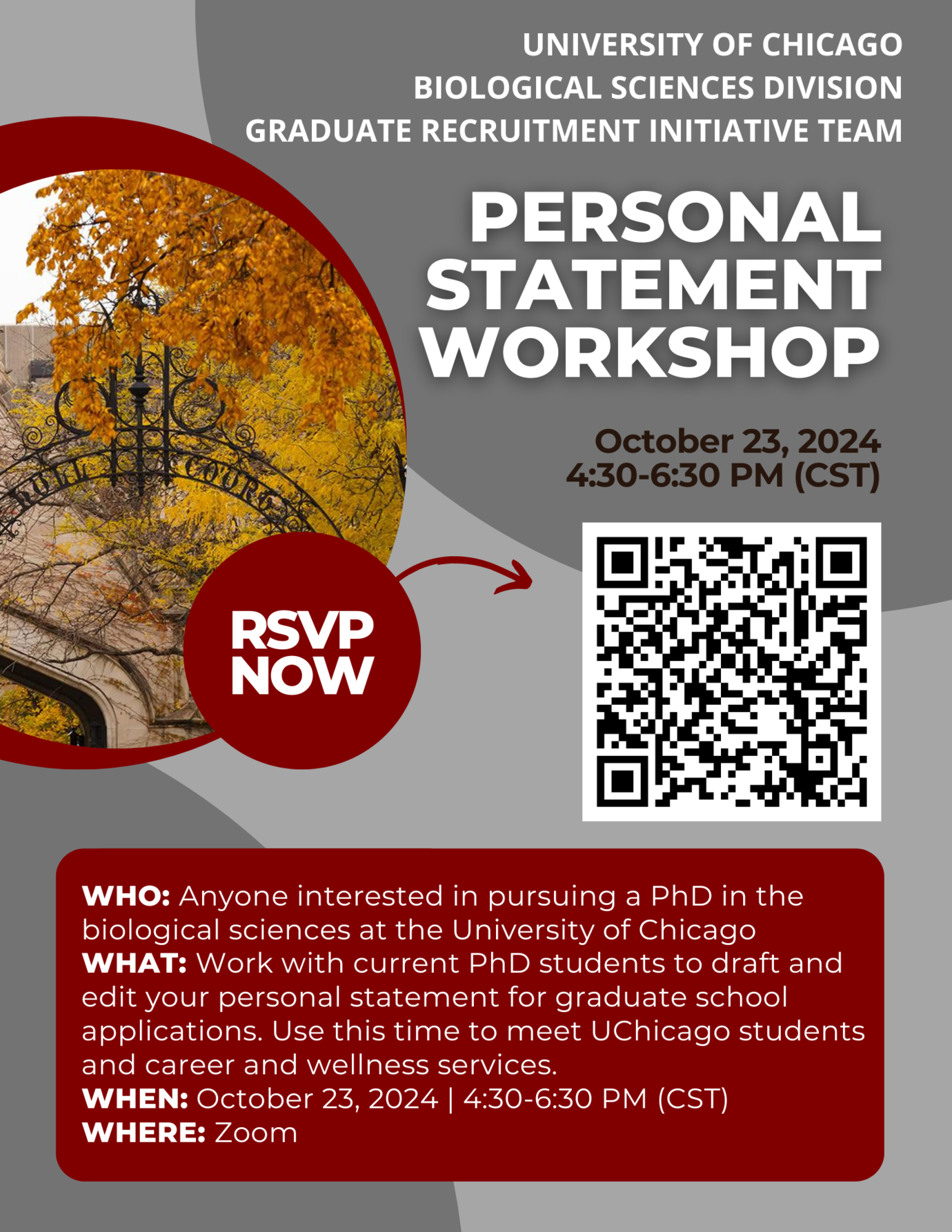 Graduate Recruitment Virtual Personal Statement Workshop for 