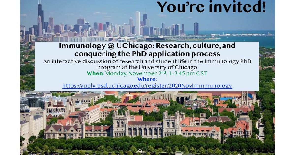 Immunology UChicago Research, culture, and conquering the PhD application process Committee